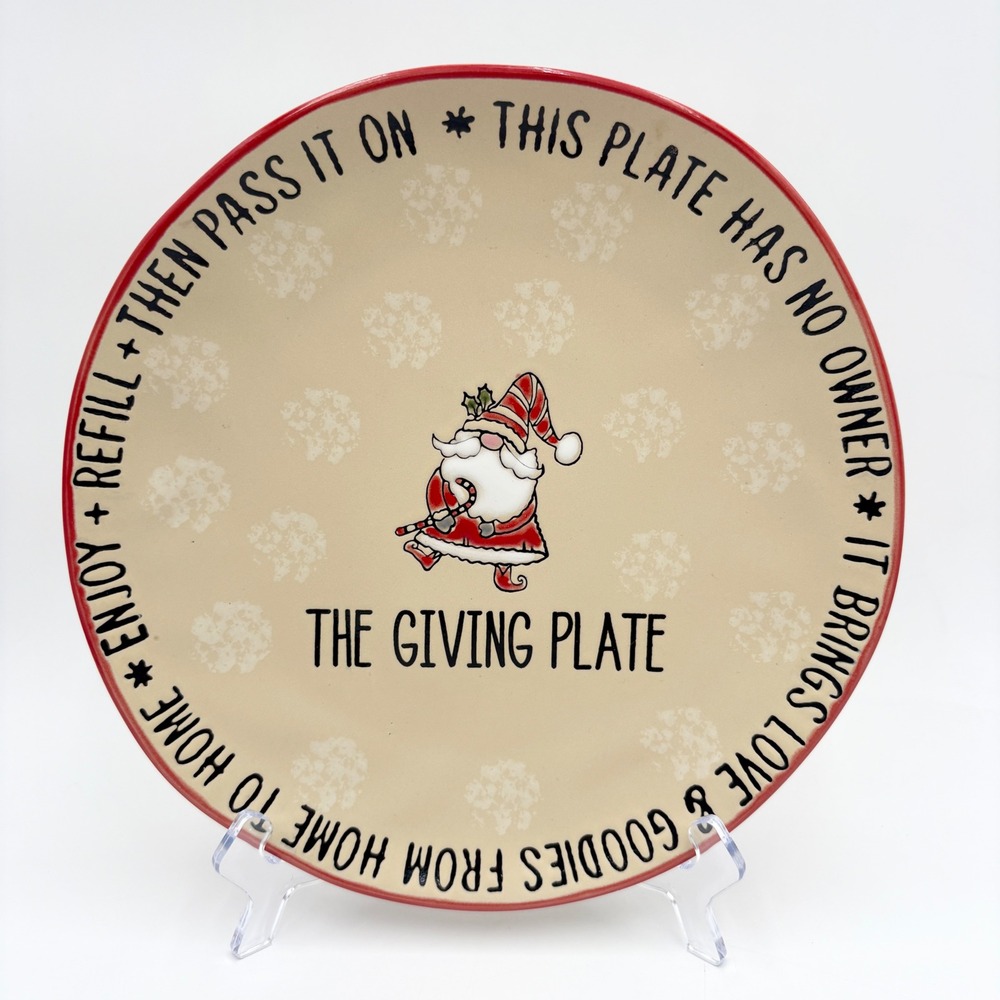 The Giving Plate Spectrum Designz Santa Holiday Christmas Ceramic 10"